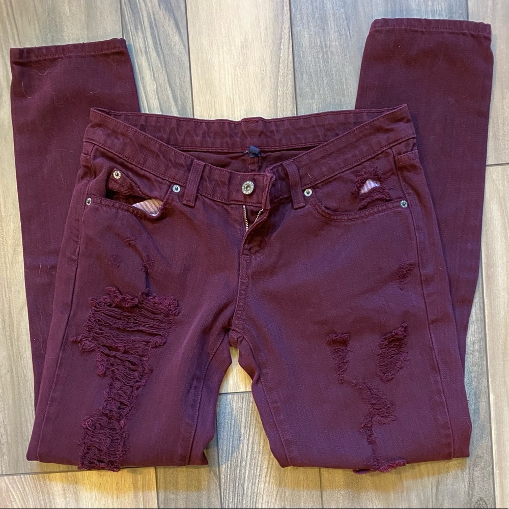 Carmen Burgundy skinny Jean
